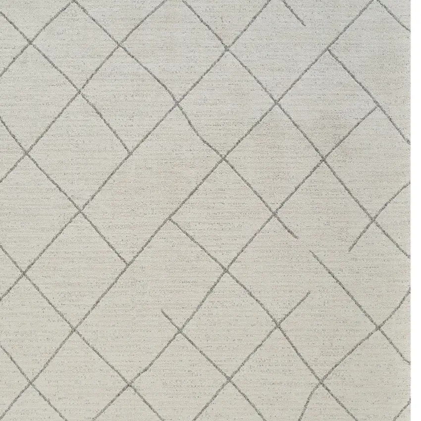 Cream and Beige Abstract Distressed Area Rug Photo 8
