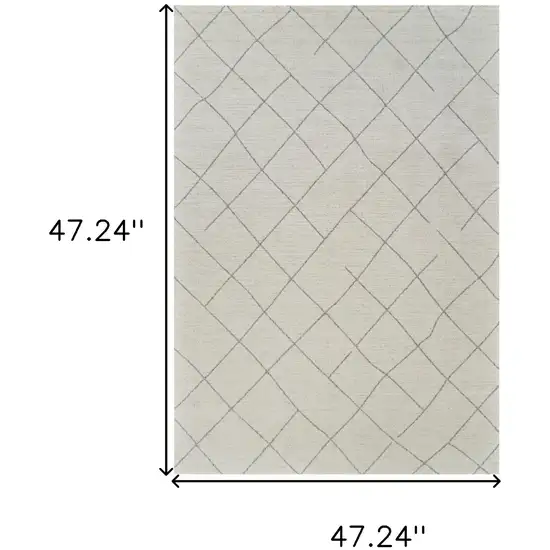 Cream and Beige Abstract Distressed Area Rug Photo 6