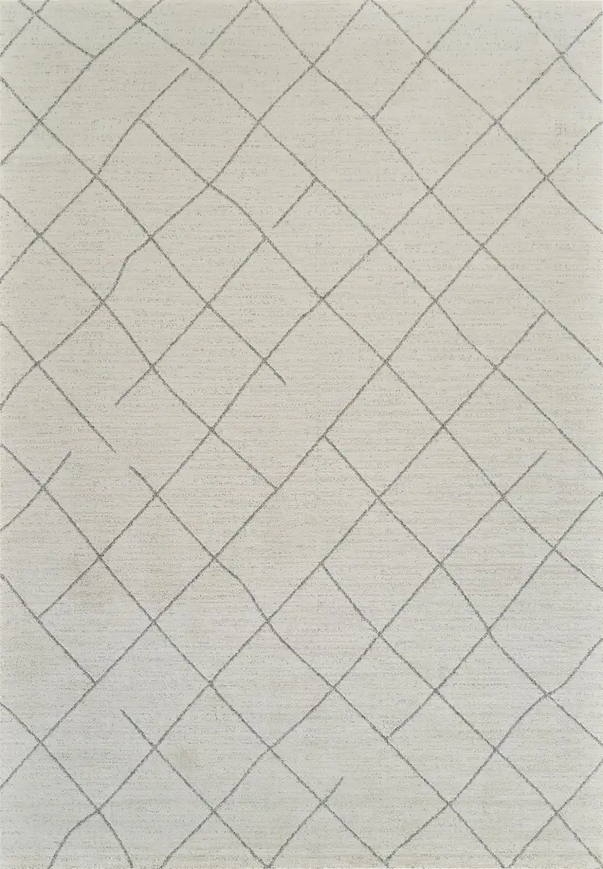 Cream and Beige Abstract Distressed Area Rug Photo 5