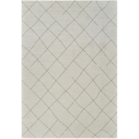 Cream and Beige Abstract Distressed Area Rug Photo 2