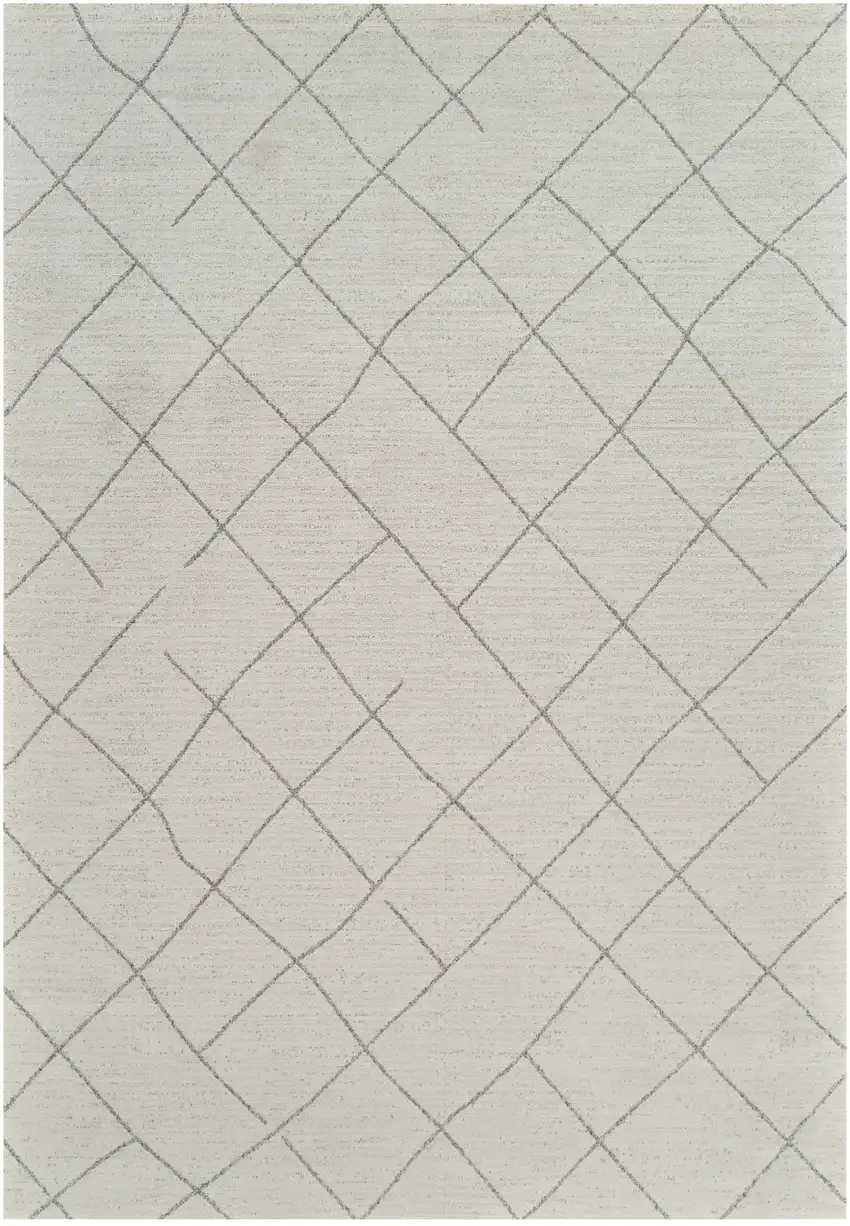Cream and Beige Abstract Distressed Area Rug Photo 4