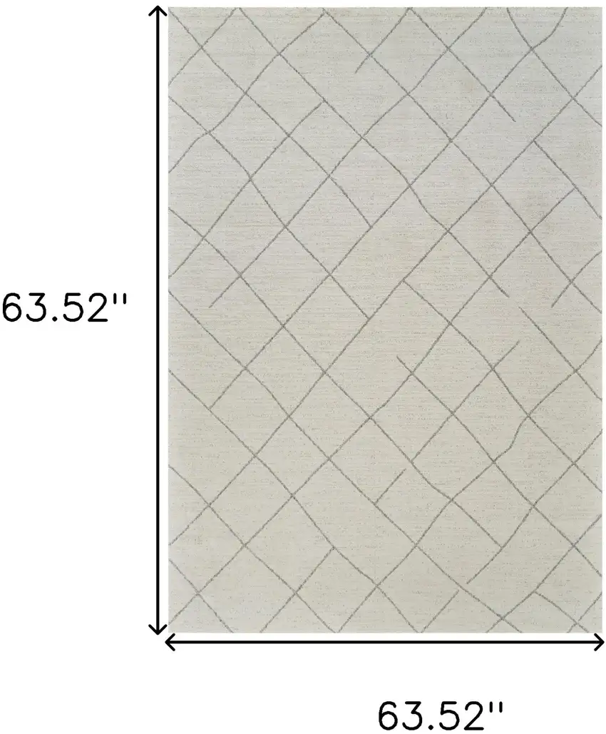 Cream and Beige Abstract Distressed Area Rug Photo 6