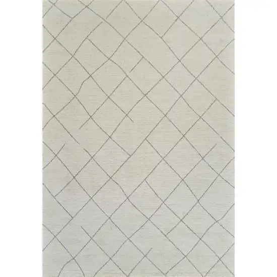 Cream and Beige Abstract Distressed Area Rug Photo 5