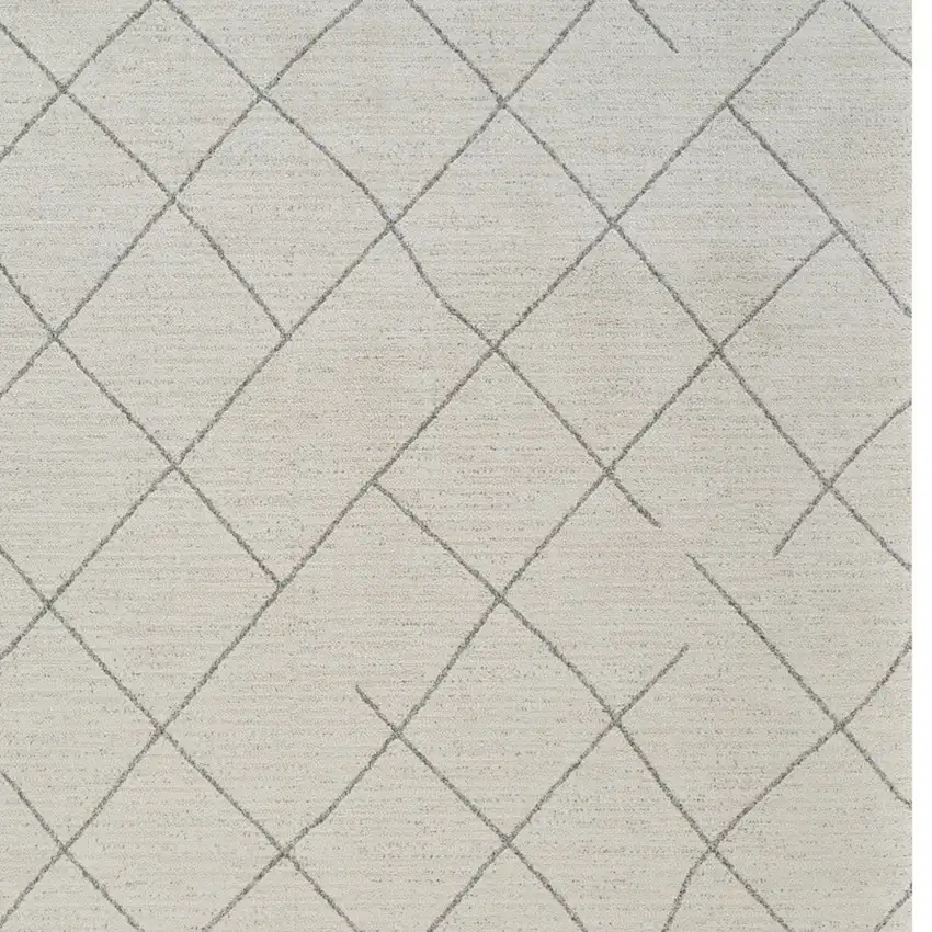 Cream and Beige Abstract Distressed Area Rug Photo 8