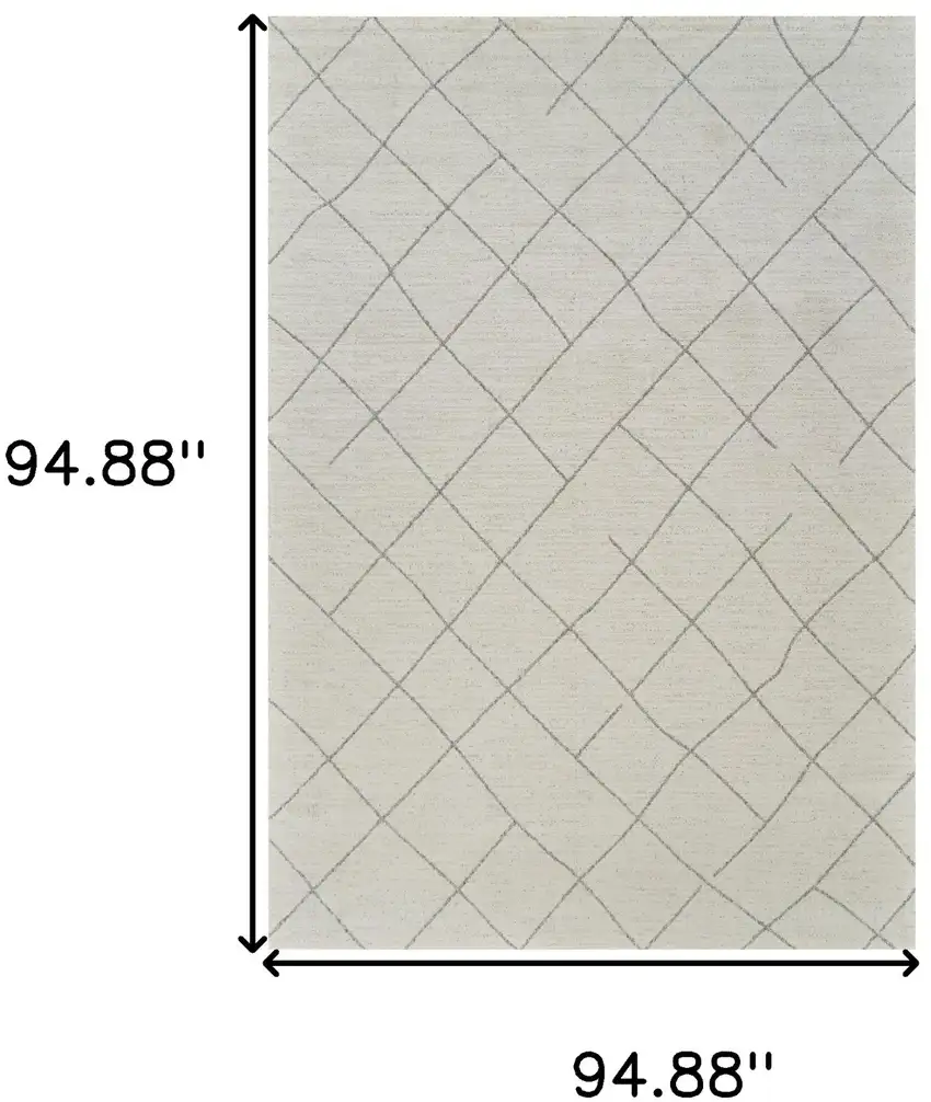 Cream and Beige Abstract Distressed Area Rug Photo 6
