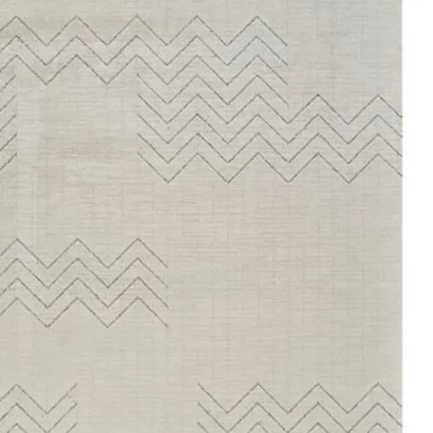 Cream and Beige Abstract Distressed Area Rug Photo 9
