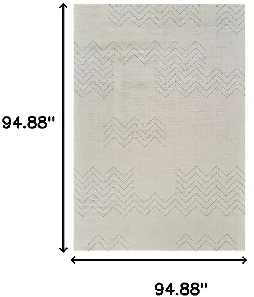 Cream and Beige Abstract Distressed Area Rug Photo 8