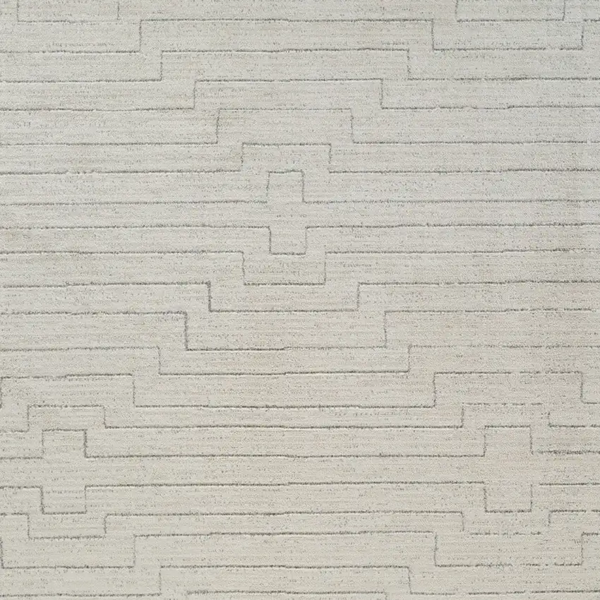 Cream and Beige Abstract Distressed Area Rug Photo 8