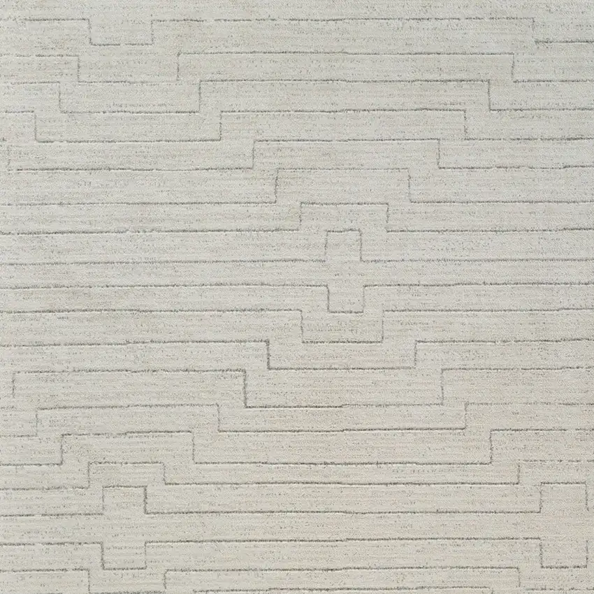 Cream and Beige Abstract Distressed Area Rug Photo 8