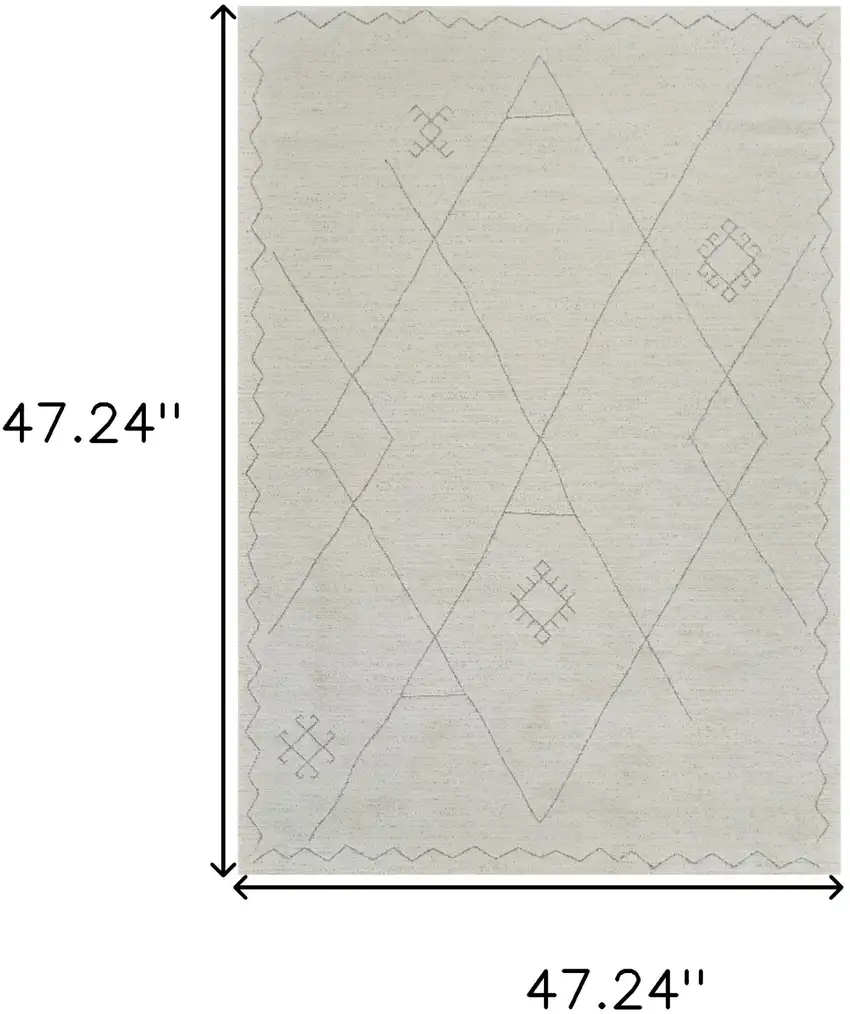Cream and Beige Abstract Non Skid Area Rug Photo 9