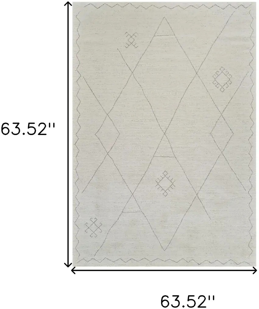 Cream and Beige Abstract Non Skid Area Rug Photo 9