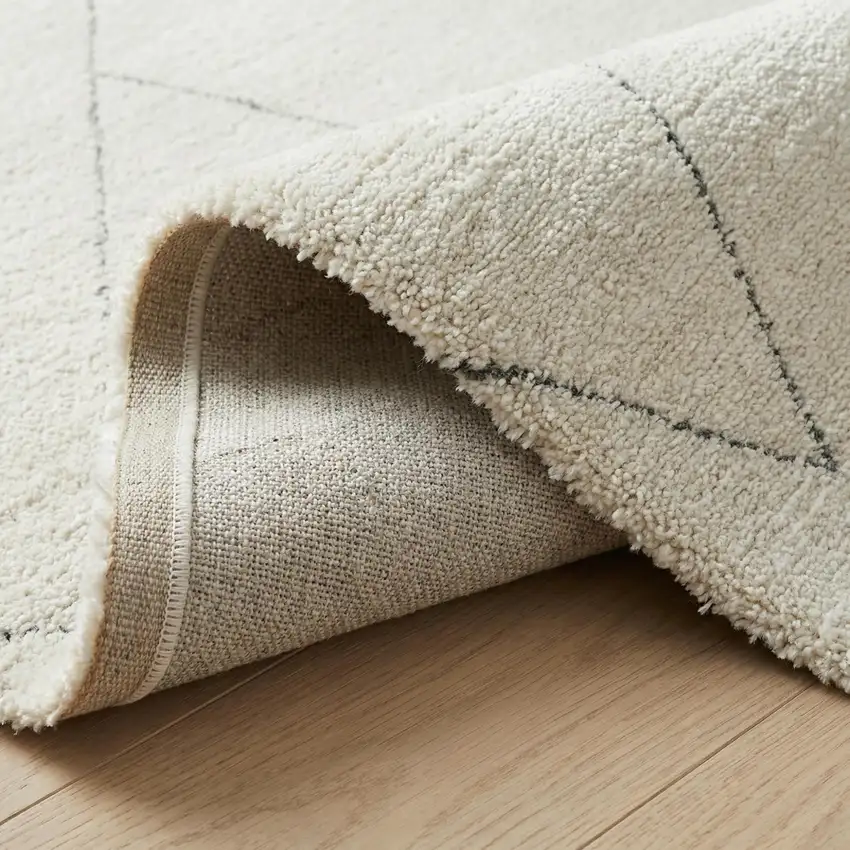 Cream and Beige Abstract Non Skid Area Rug Photo 3