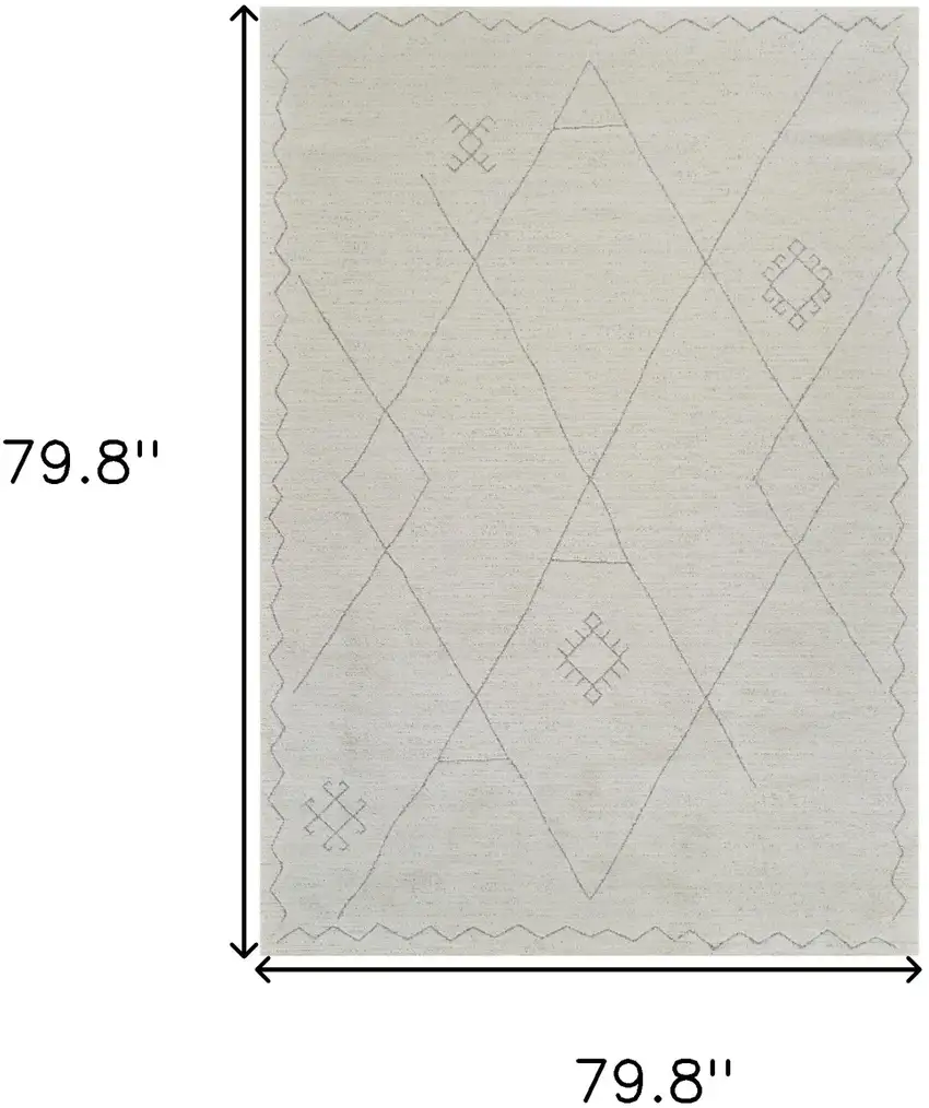Cream and Beige Abstract Non Skid Area Rug Photo 9