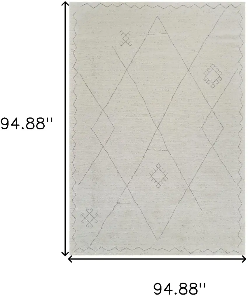 Cream and Beige Abstract Non Skid Area Rug Photo 9