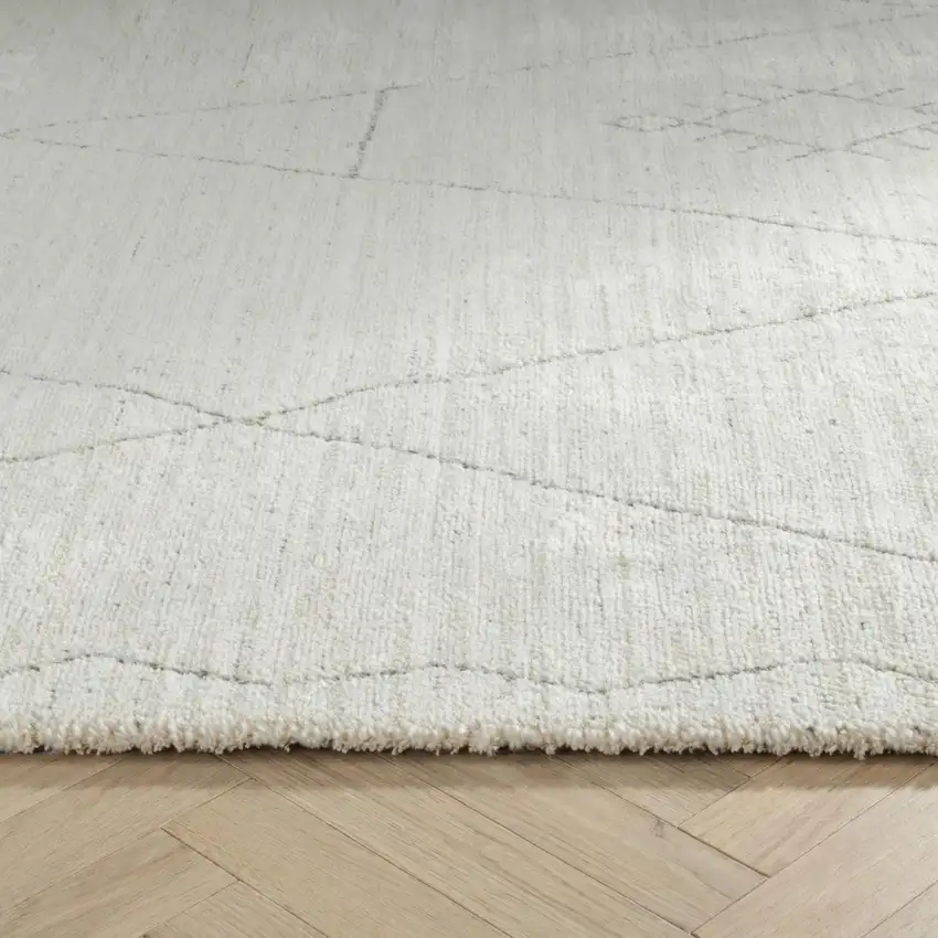 Cream and Beige Abstract Non Skid Area Rug Photo 2