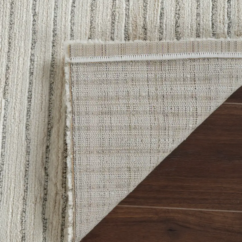 Cream and Beige Abstract Non Skid Area Rug Photo 8