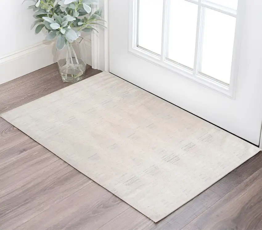 Cream and Beige Geometric Area Rug Photo 1