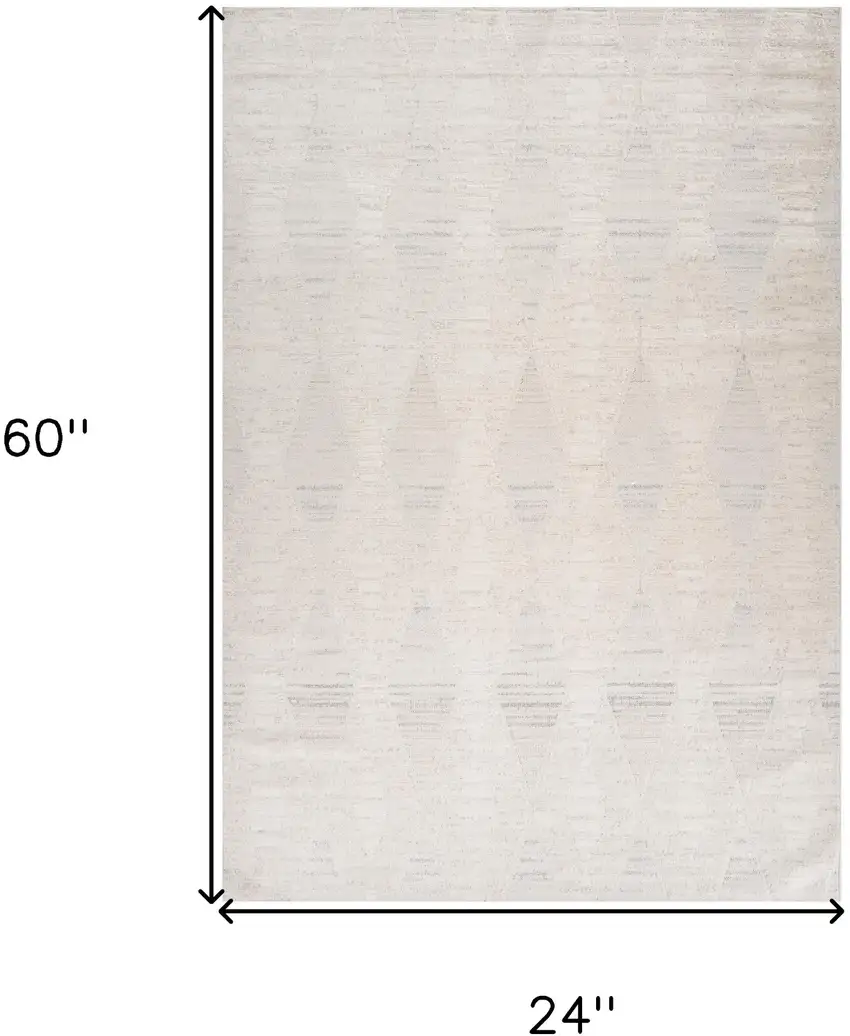 Cream and Beige Geometric Area Rug Photo 7