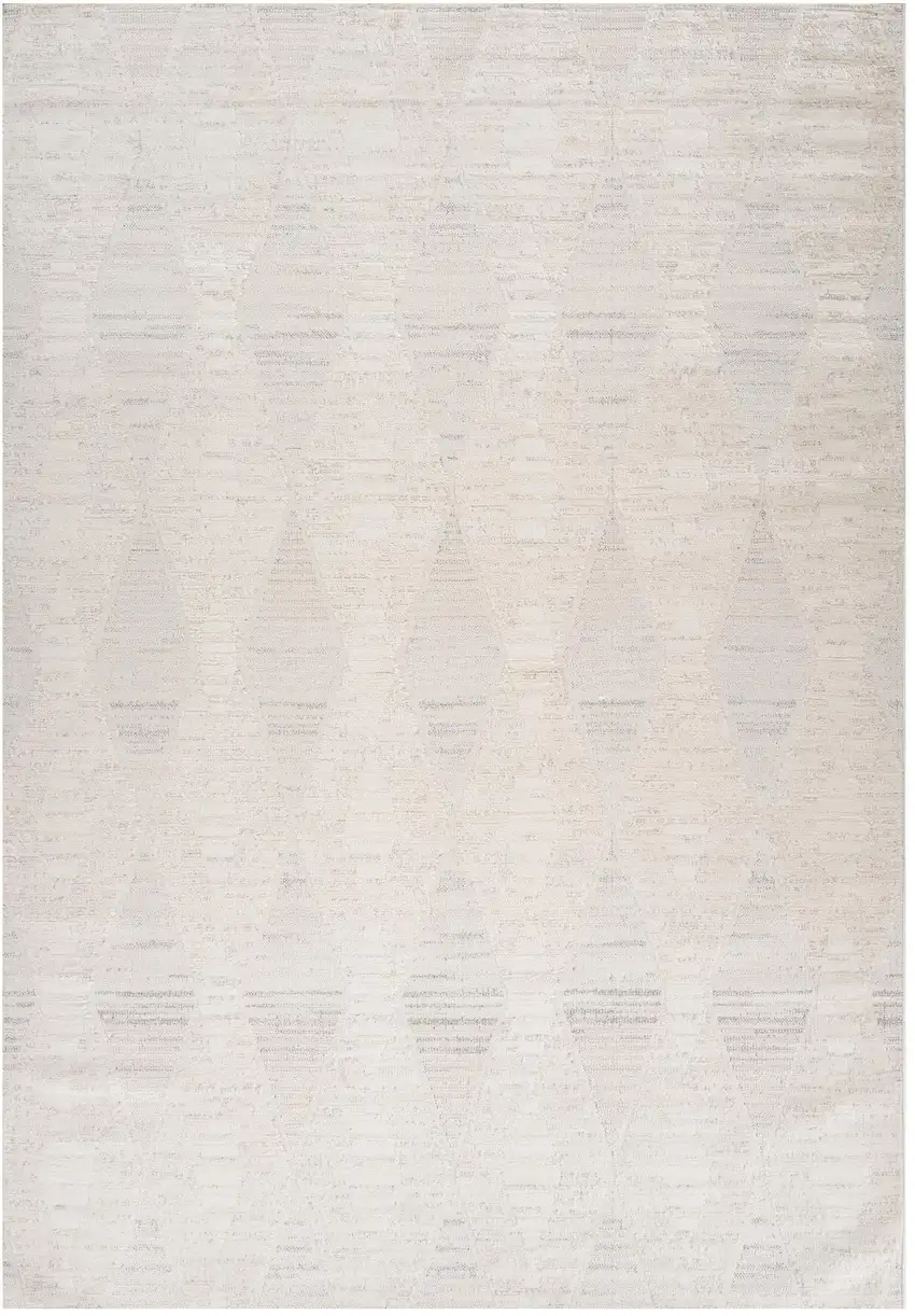 Cream and Beige Geometric Area Rug Photo 2