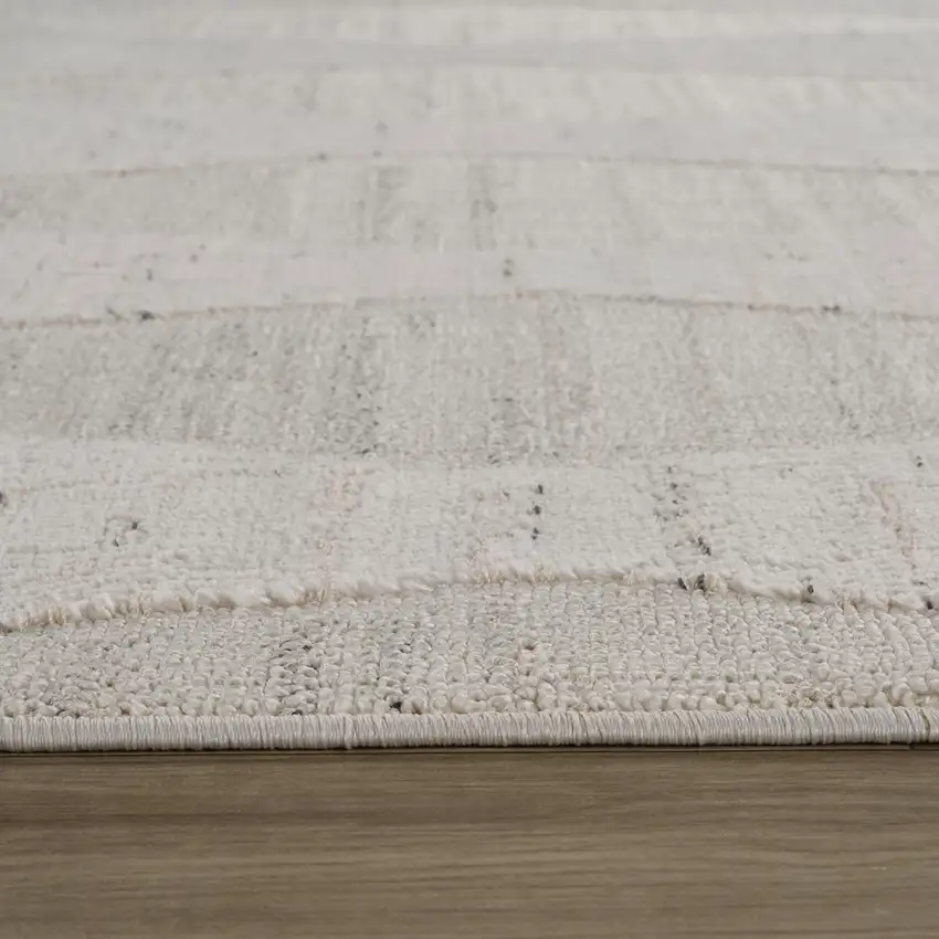 Cream and Beige Geometric Area Rug Photo 6