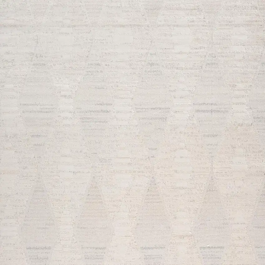 Cream and Beige Geometric Distressed Area Rug Photo 3