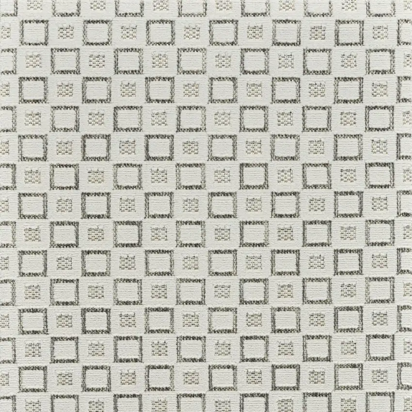 Cream and Beige Geometric Distressed Indoor Outdoor Area Rug Photo 5
