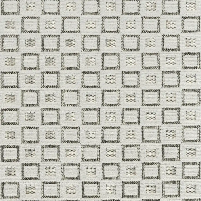 Cream and Beige Geometric Distressed Indoor Outdoor Area Rug Photo 4
