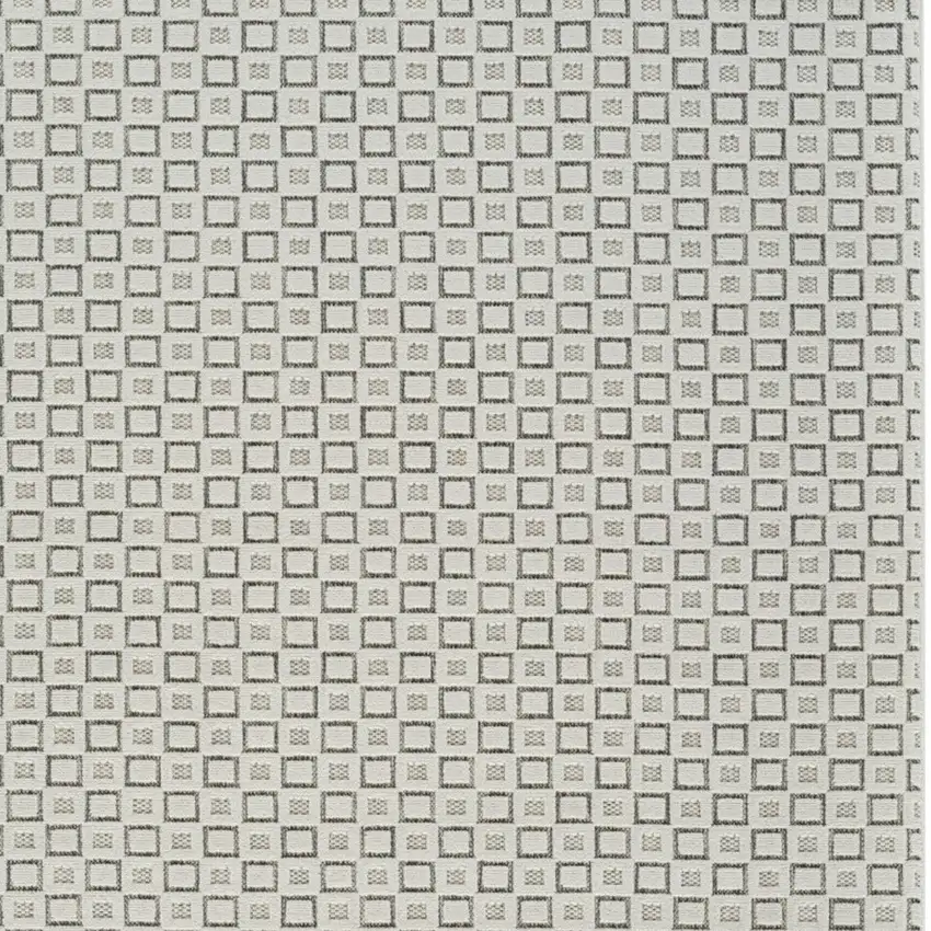 Cream and Beige Geometric Distressed Indoor Outdoor Area Rug Photo 4