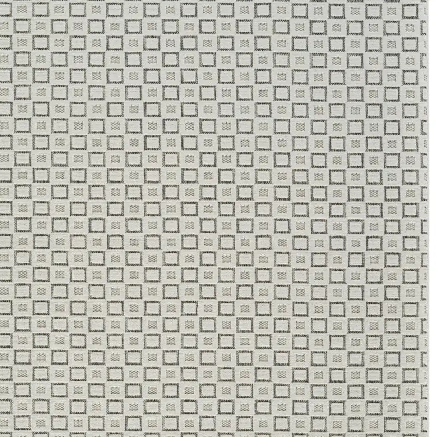 Cream and Beige Geometric Distressed Indoor Outdoor Area Rug Photo 4