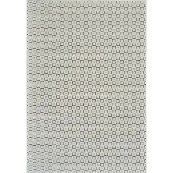 Cream and Beige Geometric Distressed Indoor Outdoor Area Rug Photo 4