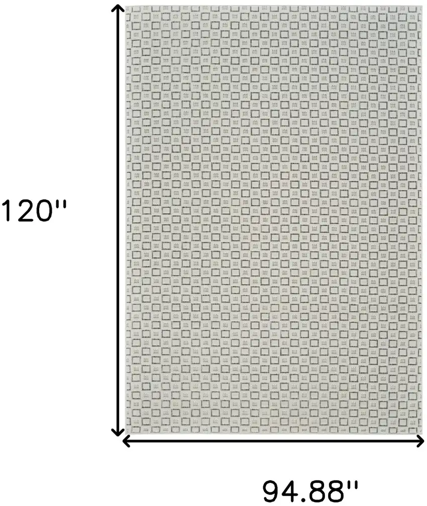 Cream and Beige Geometric Distressed Indoor Outdoor Area Rug Photo 3