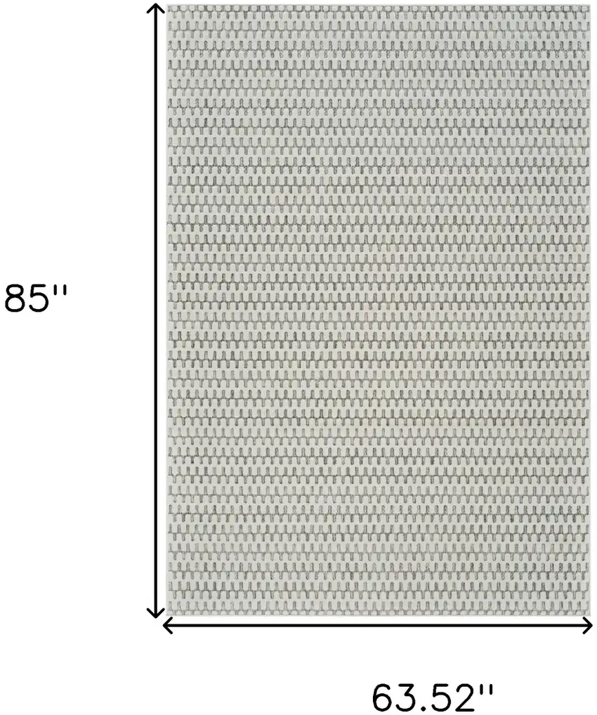 Cream and Beige Geometric Distressed Indoor Outdoor Area Rug Photo 3
