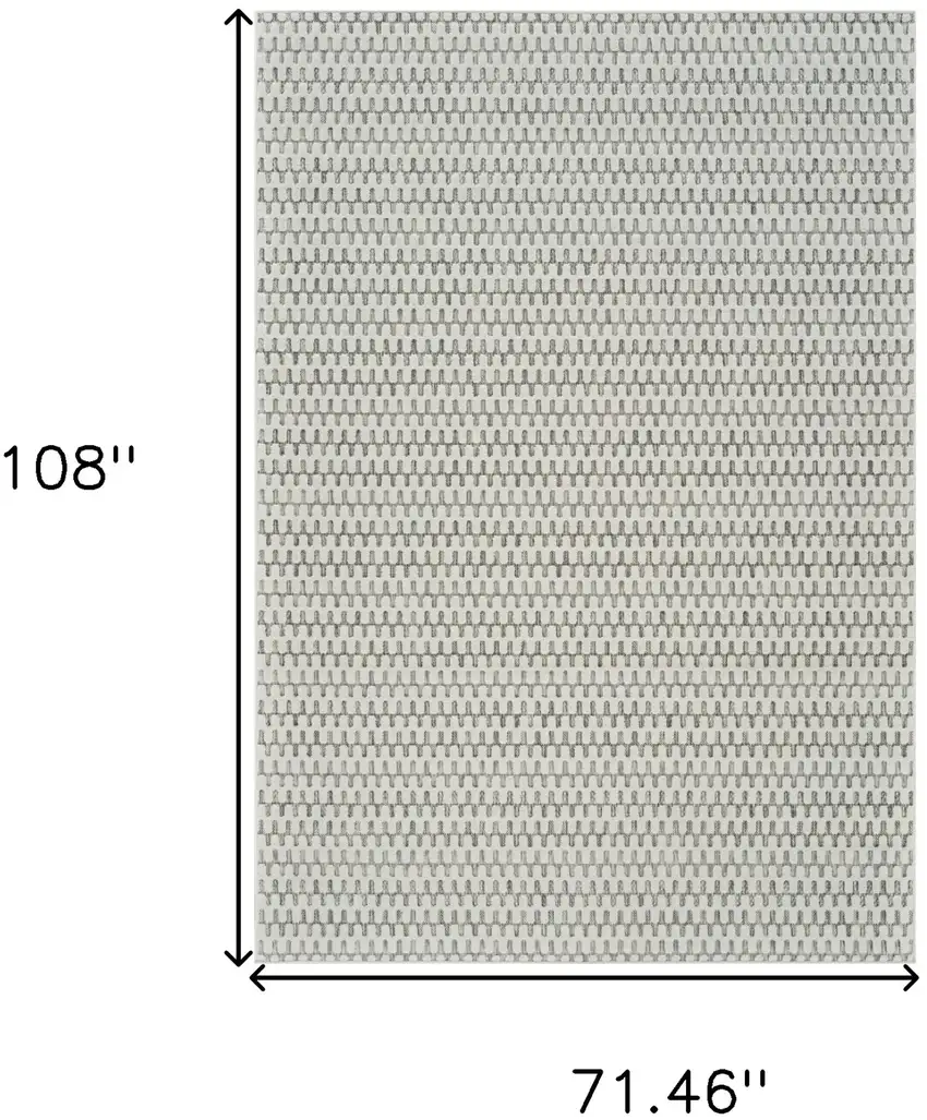 Cream and Beige Geometric Distressed Indoor Outdoor Area Rug Photo 3