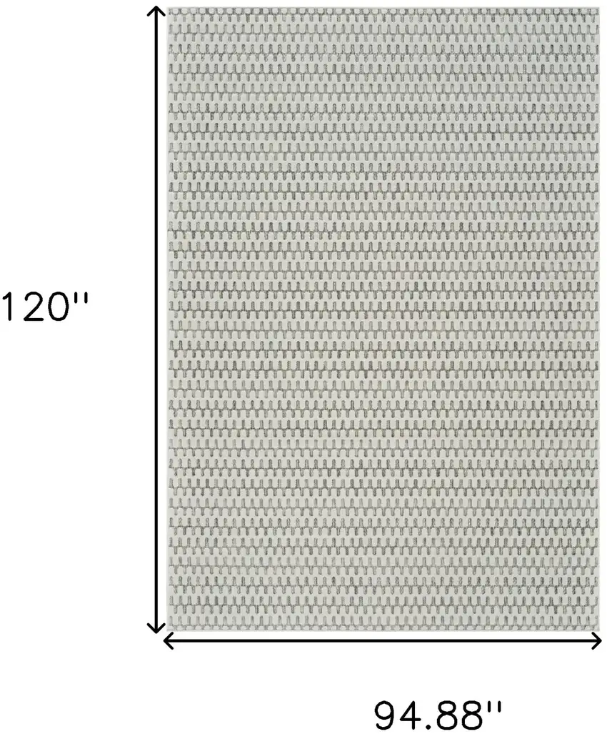 Cream and Beige Geometric Distressed Indoor Outdoor Area Rug Photo 3