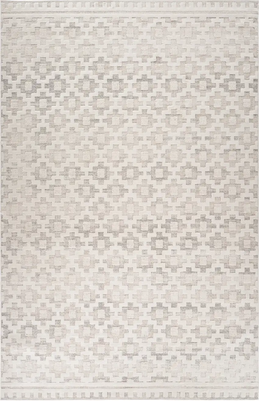 Cream and Beige Moroccan Area Rug Photo 2