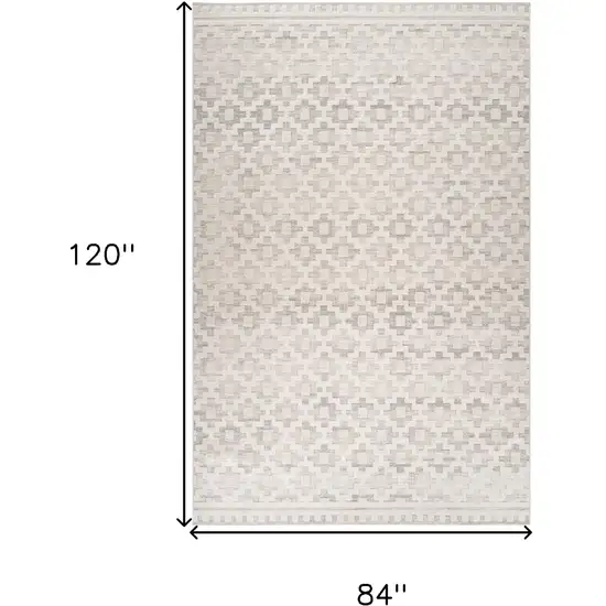 Cream and Beige Moroccan Area Rug Photo 9