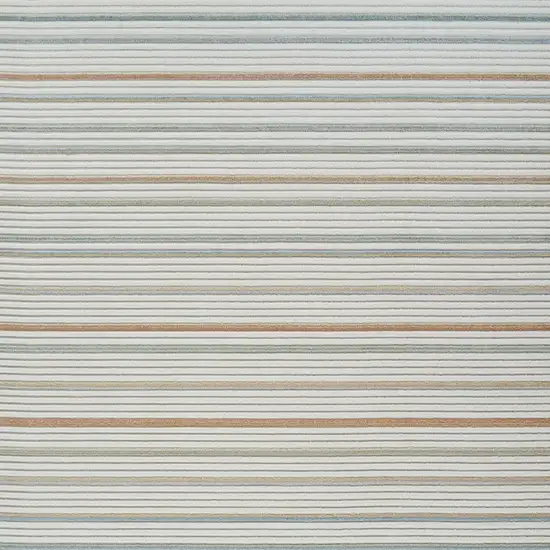 Cream and Beige Striped Distressed Indoor Outdoor Area Rug Photo 3