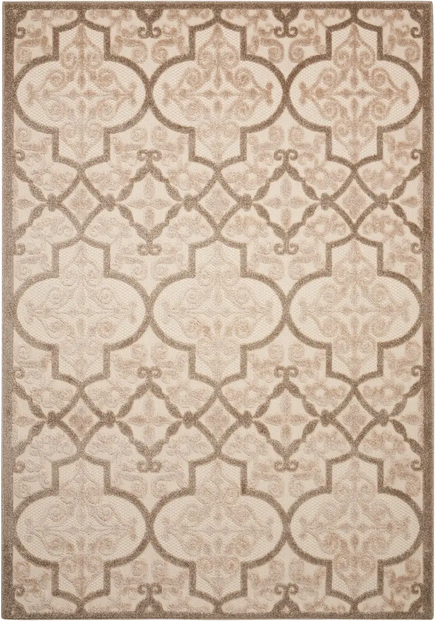 Cream Moroccan Indoor Outdoor Area Rug Photo 3