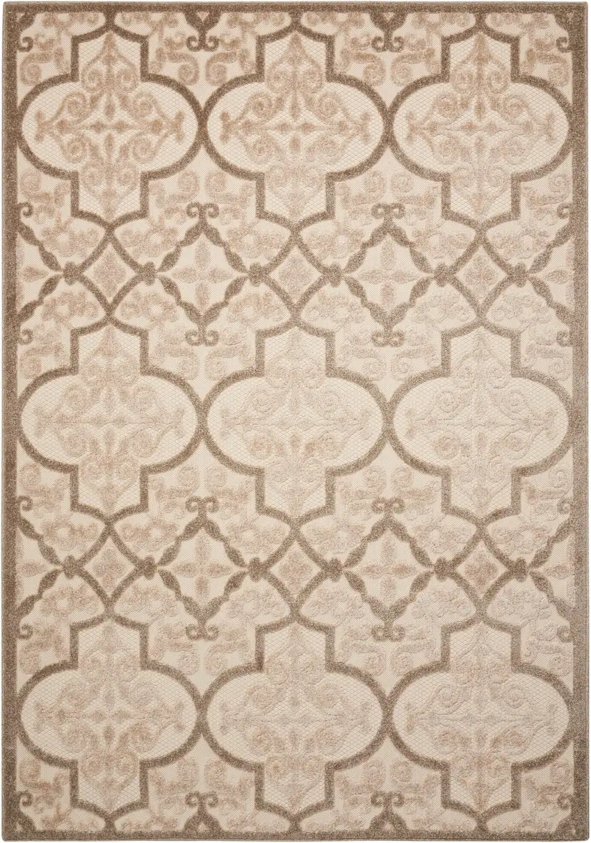 Cream Moroccan Indoor Outdoor Area Rug Photo 1