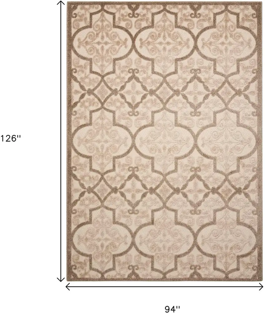 Cream Moroccan Indoor Outdoor Area Rug Photo 8