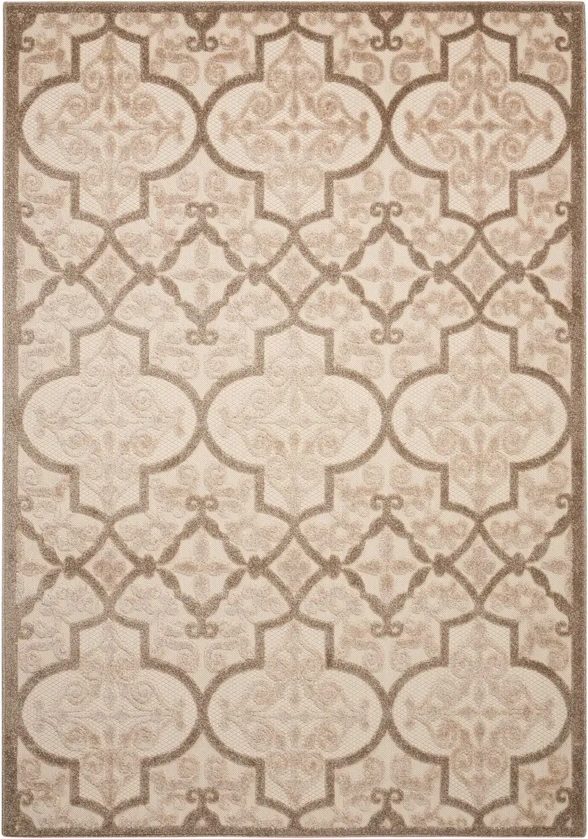 Cream Moroccan Indoor Outdoor Area Rug Photo 4