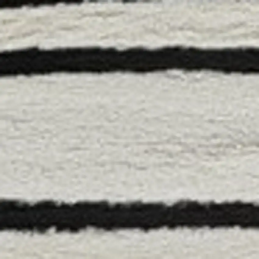 Cream and Black Abstract Distressed Area Rug Photo 4