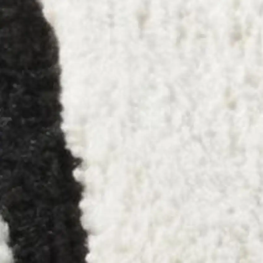 Cream and Black Abstract Distressed Area Rug Photo 2