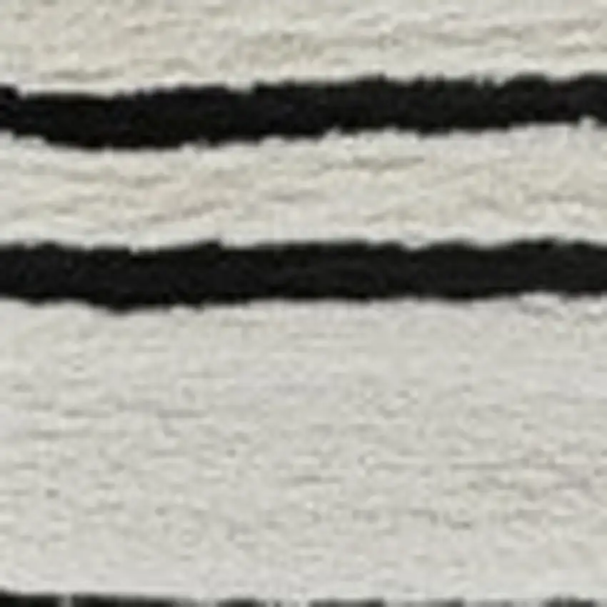 Cream and Black Abstract Distressed Area Rug Photo 4