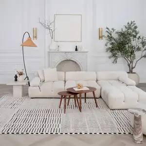 Photo of Cream and Black Abstract Distressed Area Rug