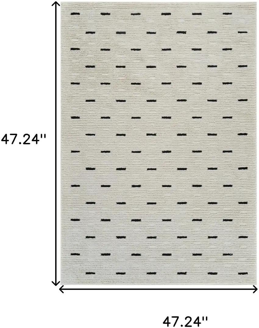 Cream and Black Abstract Distressed Area Rug Photo 6