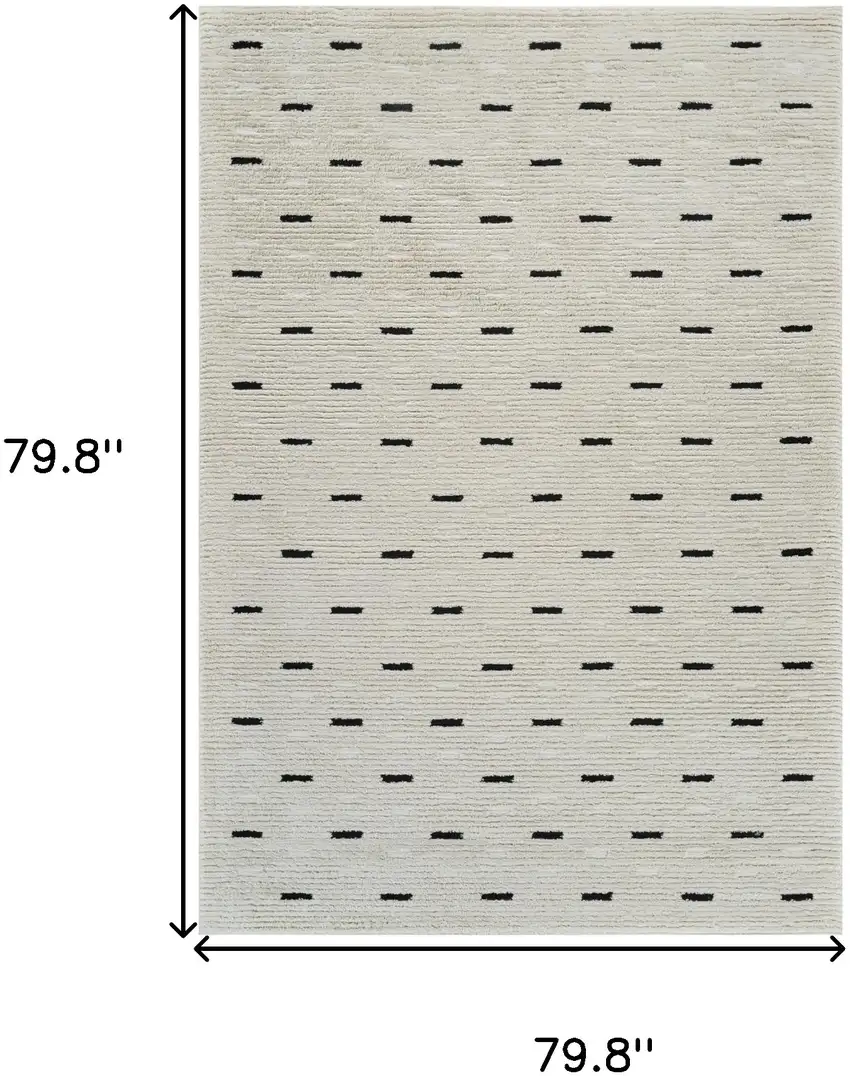 Cream and Black Abstract Distressed Area Rug Photo 7