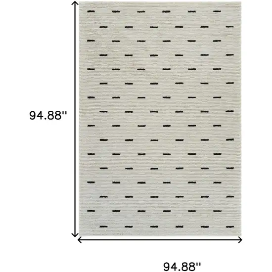 Cream and Black Abstract Distressed Area Rug Photo 7