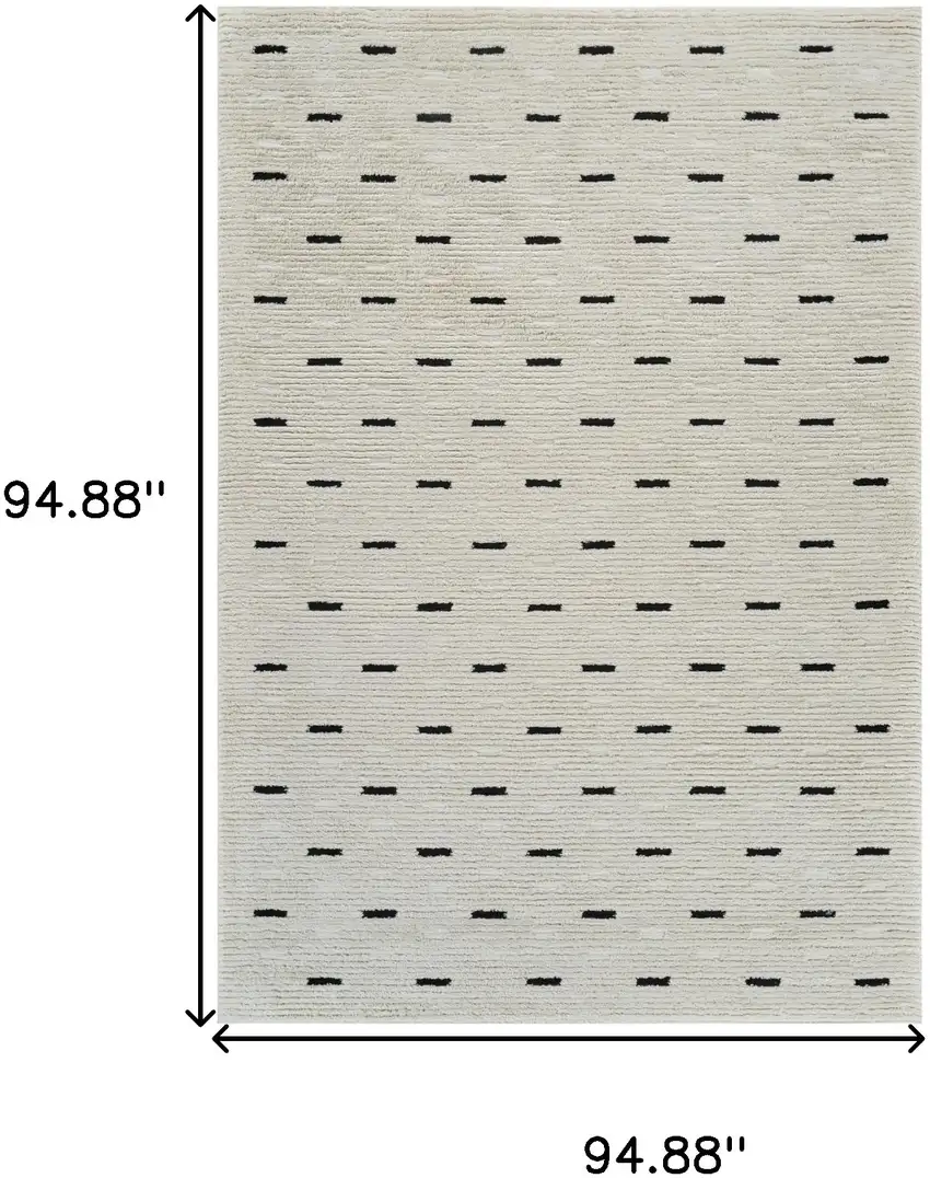 Cream and Black Abstract Distressed Area Rug Photo 7
