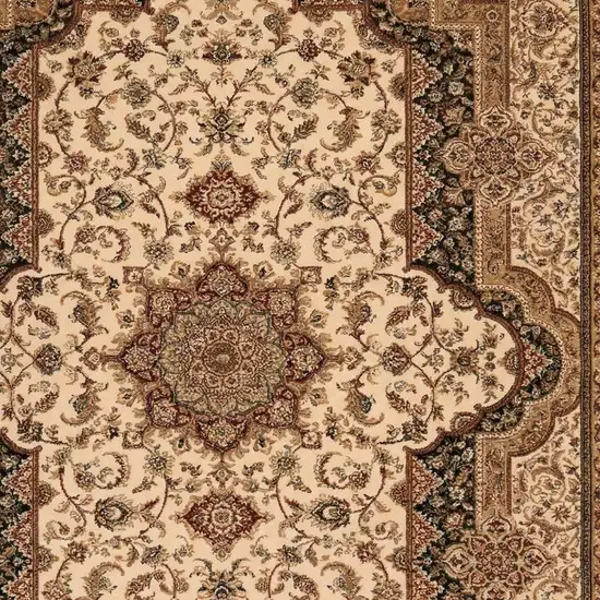 Black And Ivory Oriental Area Rug Photo 3